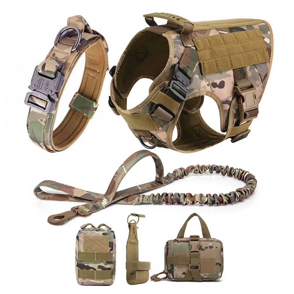Arnés, collar y correa para perros grandes, bolsas para mascotas, chaleco de entrenamiento para pastor alemán, arneses para perros medianos y grandes, accesorios