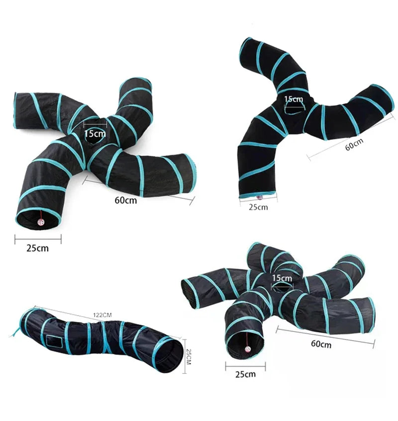Túnel para gatos con forma de S, divertidos juguetes para gatos, juguetes plegables para gatos, juegos interactivos para conejos, túnel para gatitos, chat para mascotas.