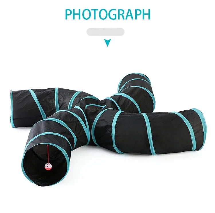 Túnel para gatos con forma de S, divertidos juguetes para gatos, juguetes plegables para gatos, juegos interactivos para conejos, túnel para gatitos, chat para mascotas.