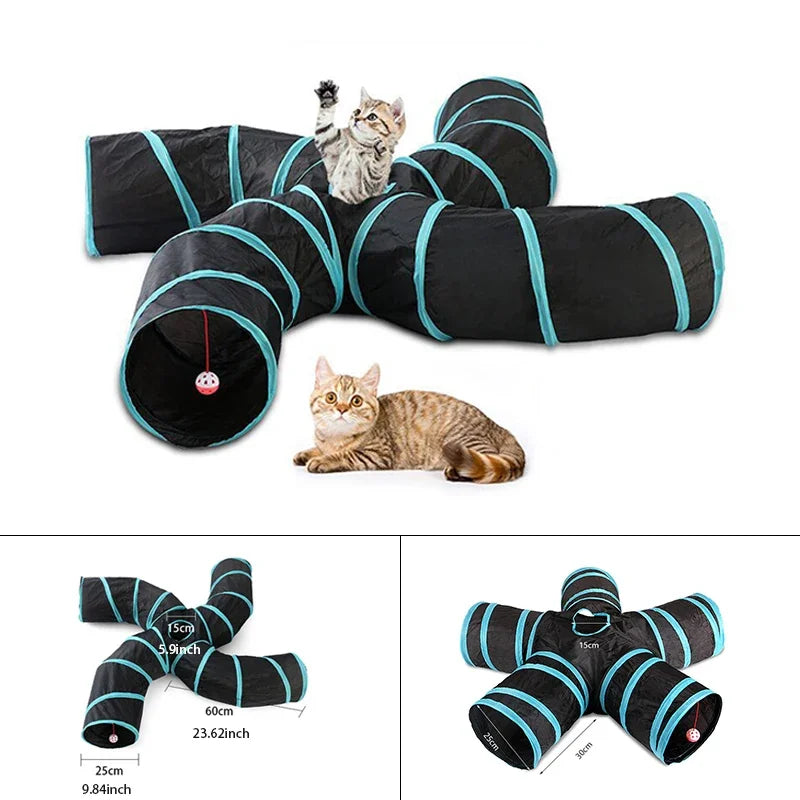 Túnel para gatos con forma de S, divertidos juguetes para gatos, juguetes plegables para gatos, juegos interactivos para conejos, túnel para gatitos, chat para mascotas.