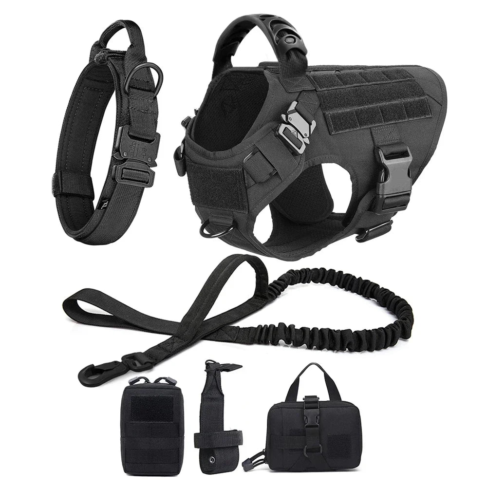 Arnés, collar y correa para perros grandes, bolsas para mascotas, chaleco de entrenamiento para pastor alemán, arneses para perros medianos y grandes, accesorios
