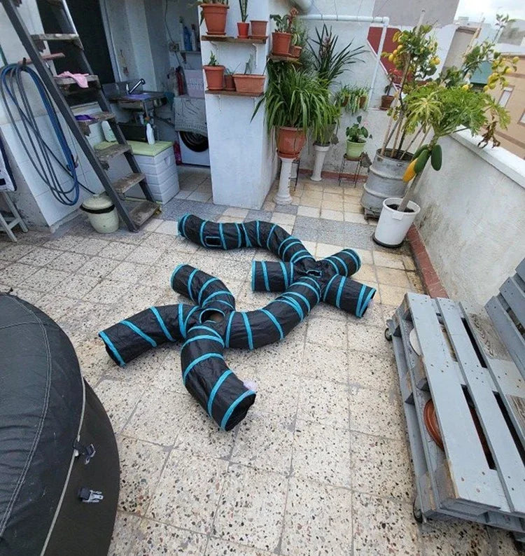Túnel para gatos con forma de S, divertidos juguetes para gatos, juguetes plegables para gatos, juegos interactivos para conejos, túnel para gatitos, chat para mascotas.