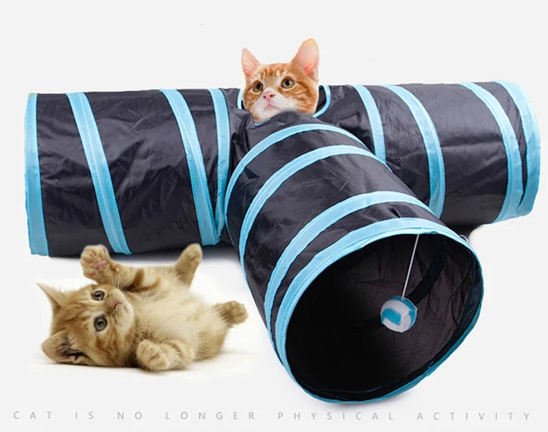Túnel para gatos con forma de S, divertidos juguetes para gatos, juguetes plegables para gatos, juegos interactivos para conejos, túnel para gatitos, chat para mascotas.