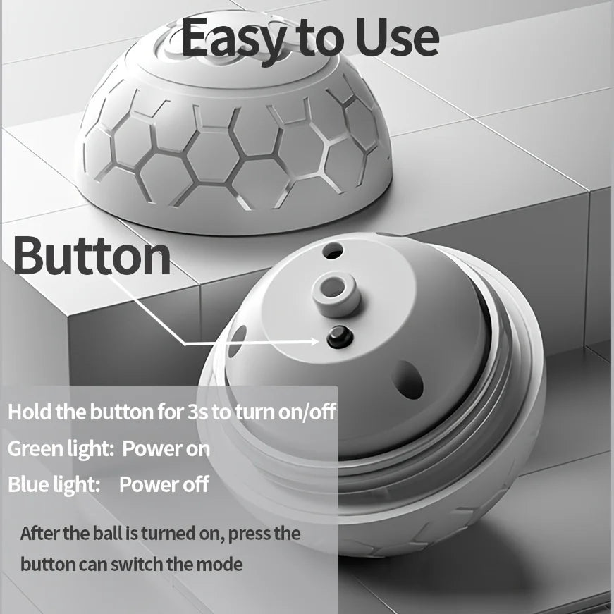 Pelota de juguete interactiva inteligente para perros, pelota de juguete electrónica para mascotas, pelota de juguete USB automática que rebota y rueda con luces RGB para cachorros y gatos.