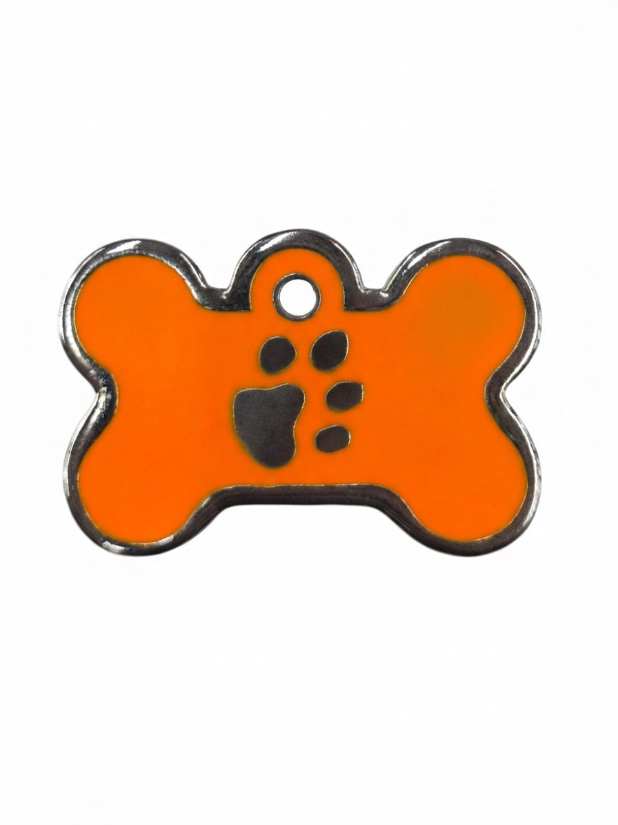 Dije Hueso Con Huella Para Mascota Placa 40mm