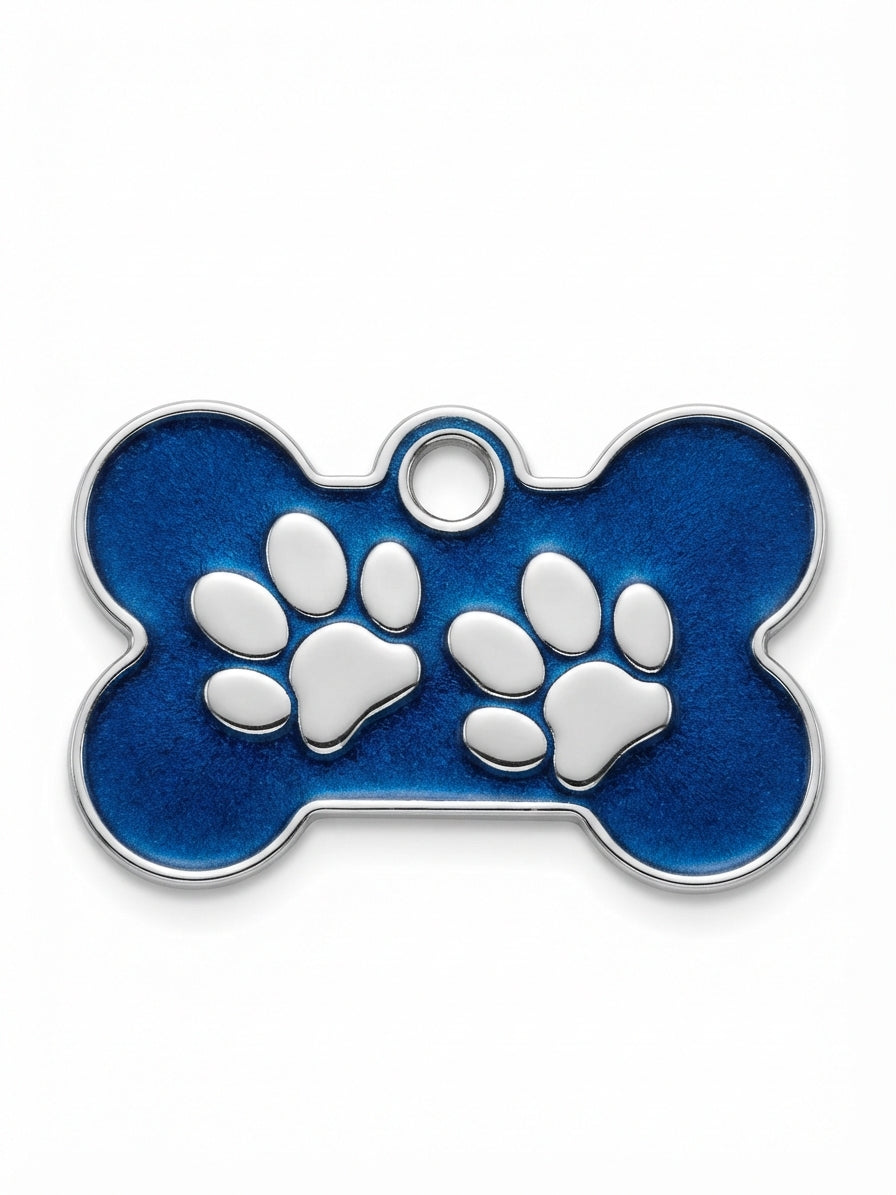 Dije Hueso Con Huella Para Mascota Placa 40mm