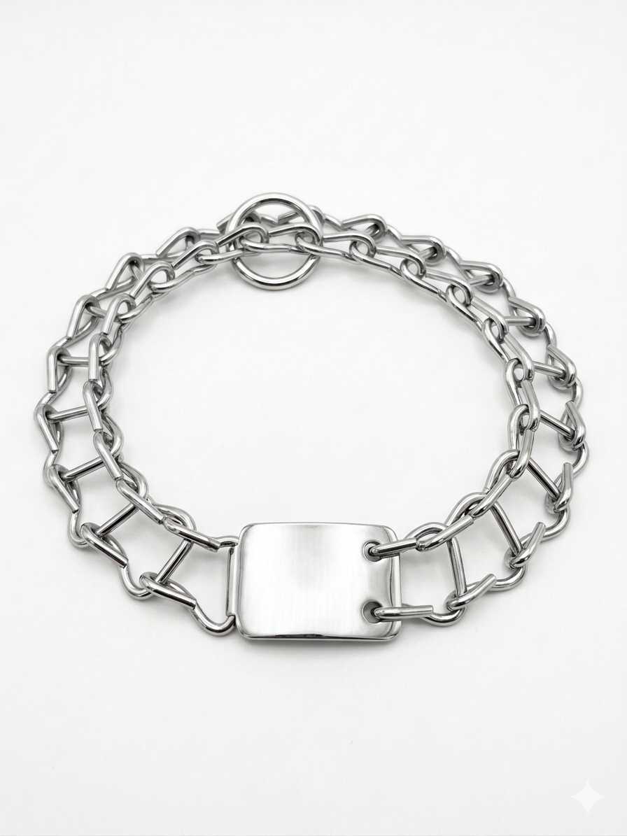 Collar Italiano Metálico #10 Acabado en Chromo