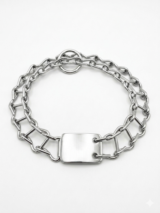 Collar Italiano Metálico #10 Acabado en Chromo