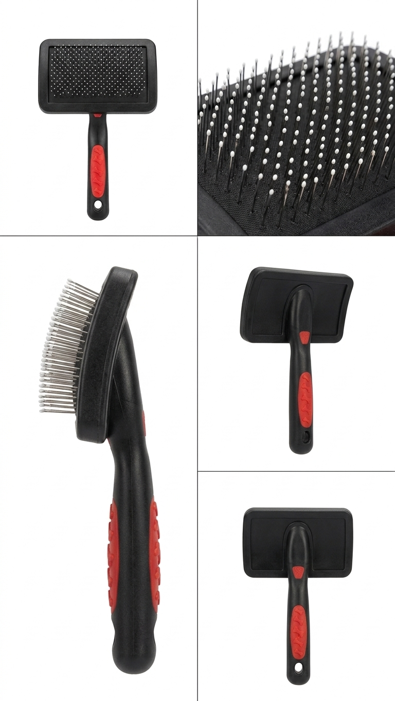 Cepillo Plástico Grande  Negro Rojo
