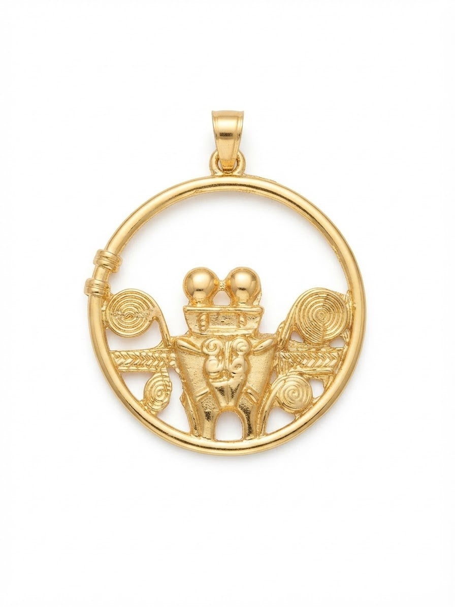 Dorado GD Pieza Precolombina Oro 35mm