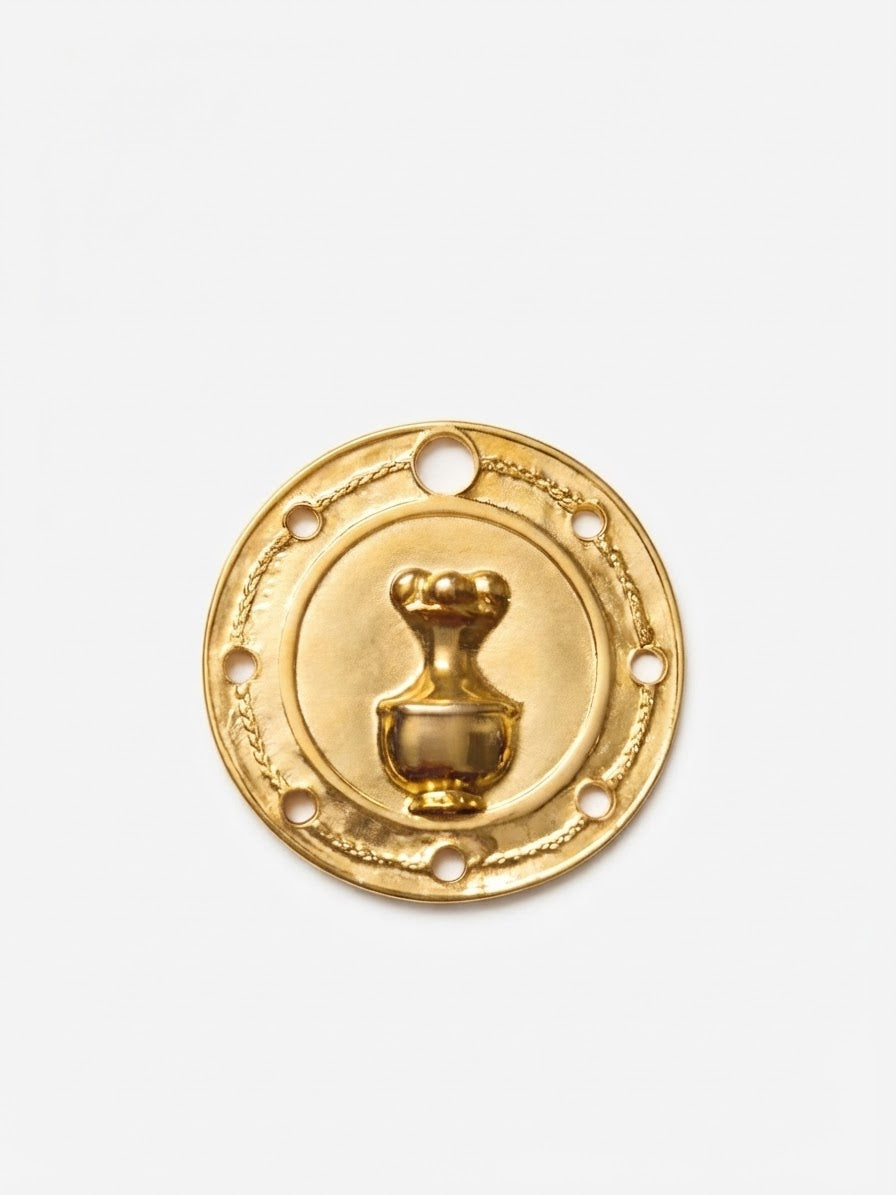 Medallón Poporo Pieza Precolombina Oro 45mm
