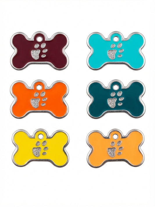 Dije Hueso Con Huella Para Mascota Placa 40mm