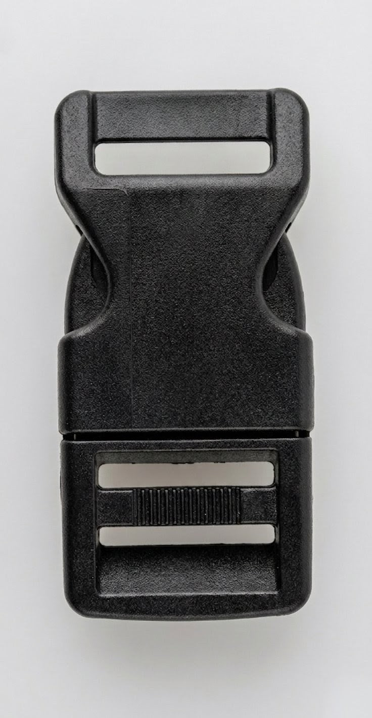 Hebilla Chapa Plástica 10mm  Negra 1cm