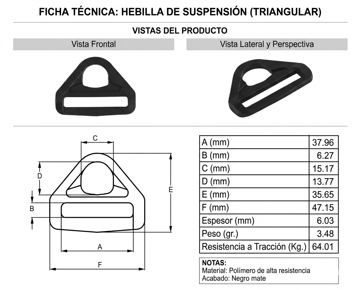 Triángulo Plástico 38mm