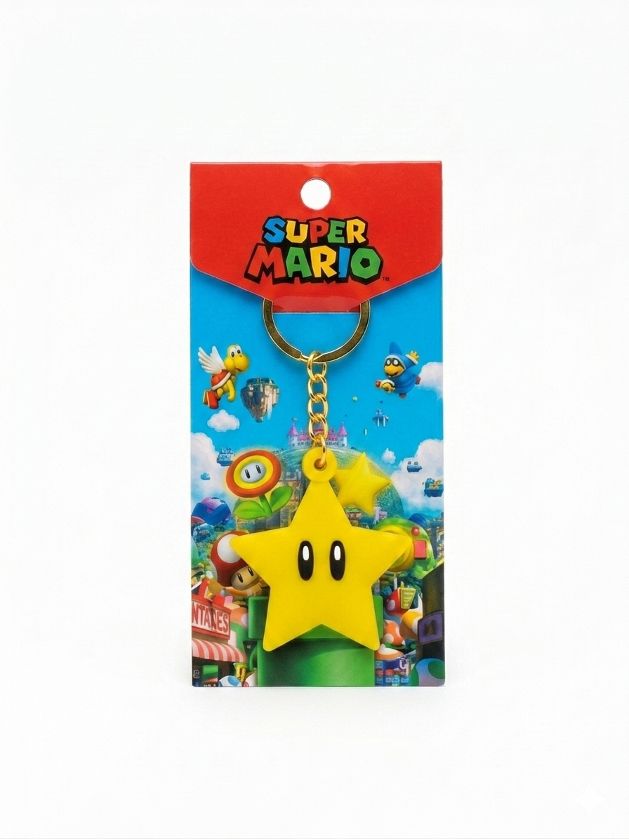 Llavero Goma Universo Mario Bros.