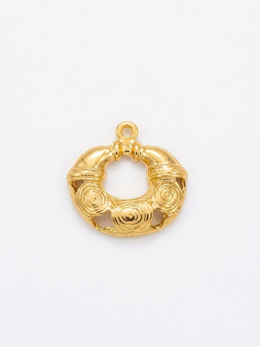 Eten Pequeño Pieza Precolombina Oro 20mm
